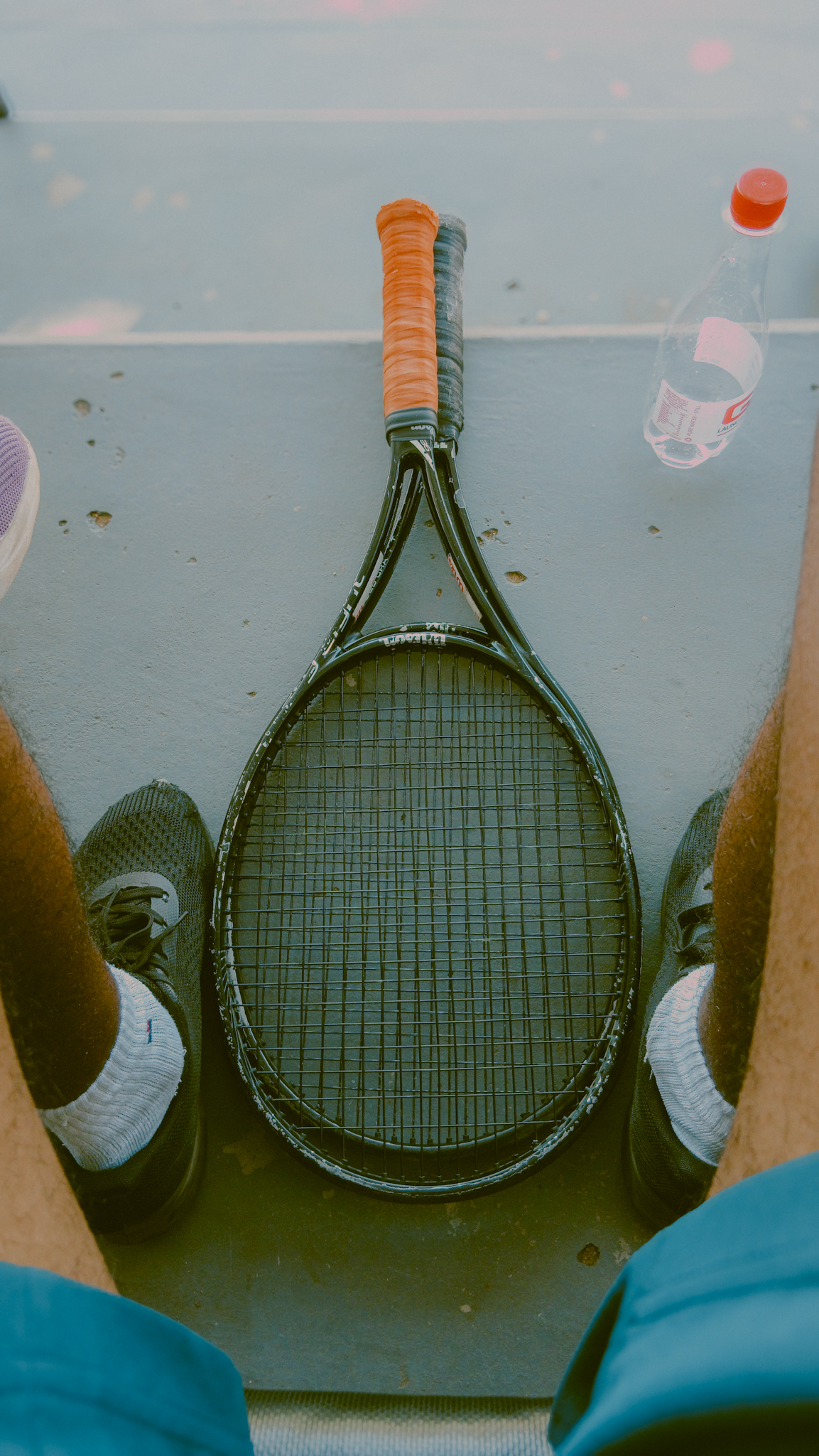 Tennis action shot
